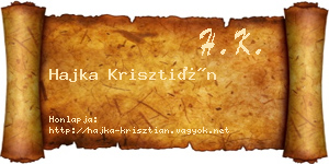 Hajka Krisztián névjegykártya